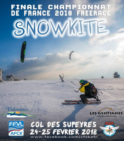 Finale du championnat de France de snowkite au Col des Supeyres